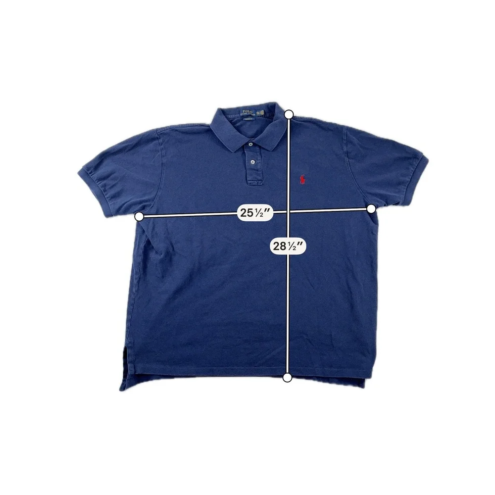 Polo Ralph Lauren Polo Shirt Classic Fit Navy Blue Red Pony Mens XXL